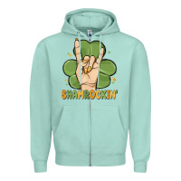 Seafoam st. patrick's day shamrockin' Zipper Hoodie - MaliasSmallBusiness