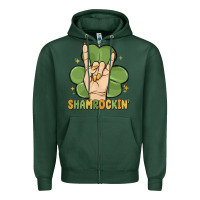 Sports Green st. patrick's day shamrockin' Zipper Hoodie - MaliasSmallBusiness