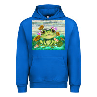 Cobalt frog with sunflower Urban Hoodie - TumblerDesignByShophia