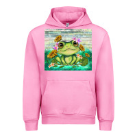 Fuchsia Pink frog with sunflower Urban Hoodie - TumblerDesignByShophia