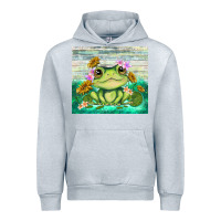 Heather Grey frog with sunflower Urban Hoodie - TumblerDesignByShophia