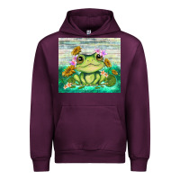 Mauve Wine frog with sunflower Urban Hoodie - TumblerDesignByShophia