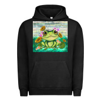 Pigment Black frog with sunflower Urban Hoodie - TumblerDesignByShophia