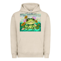 Pigment French Oak frog with sunflower Urban Hoodie - TumblerDesignByShophia