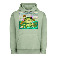 Pigment Oil Green frog with sunflower Urban Hoodie - TumblerDesignByShophia