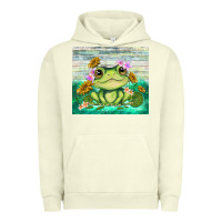 Pigment Pistachio frog with sunflower Urban Hoodie - TumblerDesignByShophia