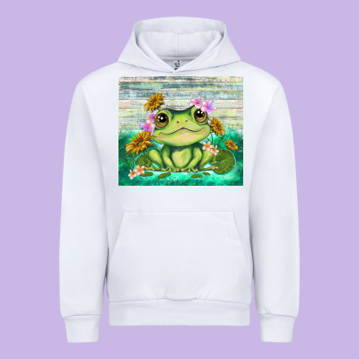 Frog With Sunflower Urban Hoodie Designed By Tumblerdesignbyshophia