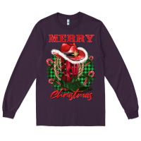 Plum merry christmas boots hat rope Long Sleeve Tee - AdoDesignShop