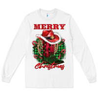 White merry christmas boots hat rope Long Sleeve Tee - AdoDesignShop