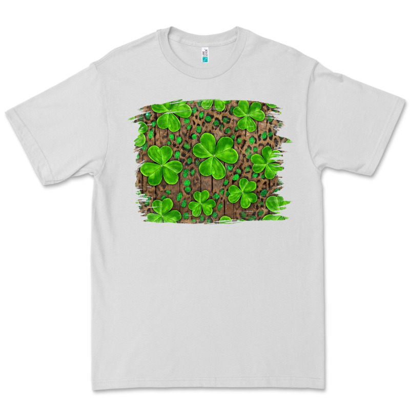 St Patricks Day Shamrock And Leopard Distressed Ba Premium Tee by RanaPortraitStore | Teevron