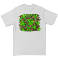 Dove Grey st patricks day shamrock and leopard distressed ba Premium Tee - RanaPortraitStore