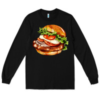 Black American hamburger Long Sleeve Tee - AdoDesignShop
