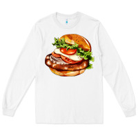 White American hamburger Long Sleeve Tee - AdoDesignShop