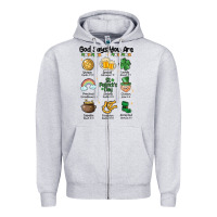 Heather Grey god says you are st patrick's day Zipper Hoodie - MaliasSmallBusiness