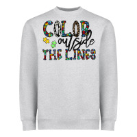 Heather Grey color outside the lines Heavyweight Sweatshirt - CowhideDigitalArt