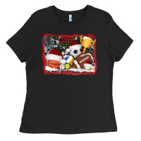Black christmas sports background Ladies Tee - AdoDesignShop