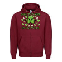 Burgundy coolest clover to pinch Zipper Hoodie - MaliasSmallBusiness