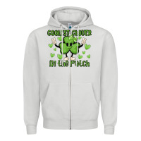 Dove Grey coolest clover to pinch Zipper Hoodie - MaliasSmallBusiness