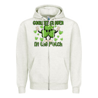 Oatmeal Heather coolest clover to pinch Zipper Hoodie - MaliasSmallBusiness