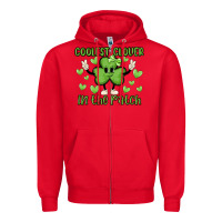 Red coolest clover to pinch Zipper Hoodie - MaliasSmallBusiness
