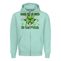 Seafoam coolest clover to pinch Zipper Hoodie - MaliasSmallBusiness