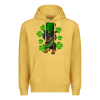 Antique Gold st. patrick's day lucky dachshund puppy Premium Hoodie - RanaPortraitStore