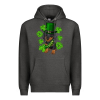 Charcoal Heather st. patrick's day lucky dachshund puppy Premium Hoodie - RanaPortraitStore