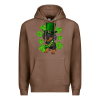 Chestnut st. patrick's day lucky dachshund puppy Premium Hoodie - RanaPortraitStore