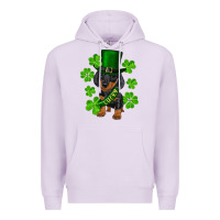 Lilac st. patrick's day lucky dachshund puppy Premium Hoodie - RanaPortraitStore