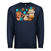 Navy dog coffee cups with  food container bbs Premium Sweatshirt - BundleAndBundleShop