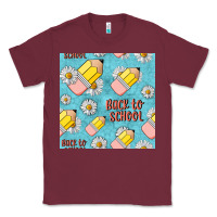 Burgundy back to school seamless pattern Classic Tee - BundleAndBundleShop