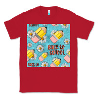 Red back to school seamless pattern Classic Tee - BundleAndBundleShop