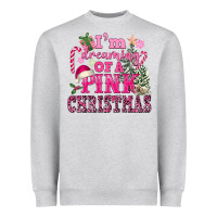 Heather Grey I Am Dreaming Of A Pink Christmas Heavyweight Sweatshirt - FaDigitalArtStudio