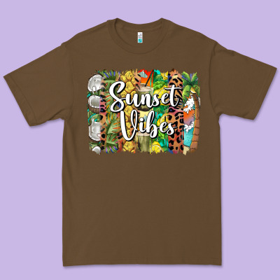 Sunset Vibes Brush Stroke Premium Tee Designed By Barkaloodesign