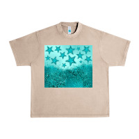 French Oak turquoise glitter star Urban Heavy Tee - JahusDesignShop