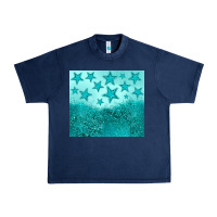 Navy turquoise glitter star Urban Heavy Tee - JahusDesignShop