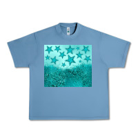 Pebble Blue turquoise glitter star Urban Heavy Tee - JahusDesignShop