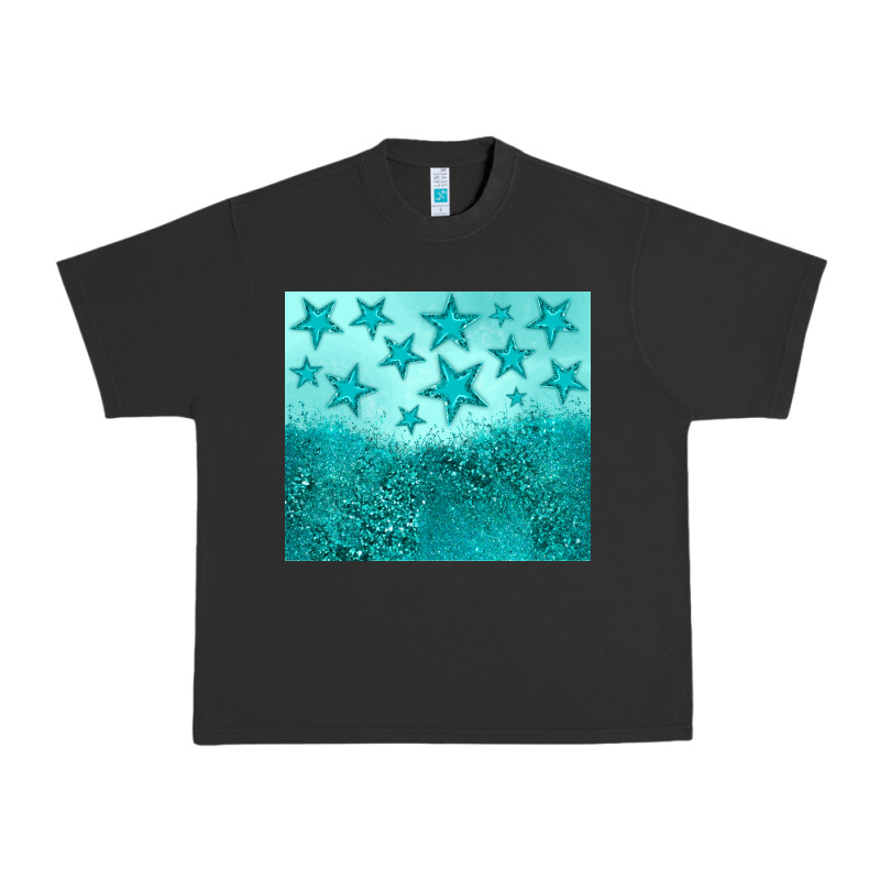 Turquoise Glitter Star Urban Heavy Tee by JahusDesignShop | Teevron