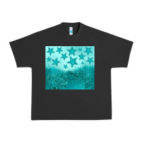 Pigment Black turquoise glitter star Urban Heavy Tee - JahusDesignShop