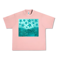 Salmon turquoise glitter star Urban Heavy Tee - JahusDesignShop