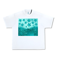 White turquoise glitter star Urban Heavy Tee - JahusDesignShop