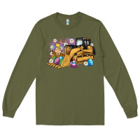 Army Green easter bulldozer bunny egg leopard Long Sleeve Tee - Artiststas
