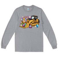 Heather Grey easter bulldozer bunny egg leopard Long Sleeve Tee - Artiststas