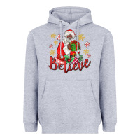 Heather Grey believe black santa christmas Heavyweight Hoodie - MaliasSmallBusiness