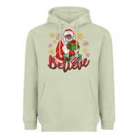 Matcha believe black santa christmas Heavyweight Hoodie - MaliasSmallBusiness
