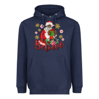 Navy believe black santa christmas Heavyweight Hoodie - MaliasSmallBusiness