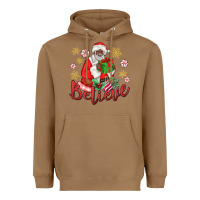 Toasted Coconut believe black santa christmas Heavyweight Hoodie - MaliasSmallBusiness