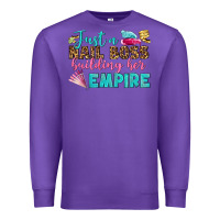 Purple just a nail boss building her empire bbs Premium Sweatshirt - BundleAndBundleShop