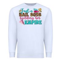 White just a nail boss building her empire bbs Premium Sweatshirt - BundleAndBundleShop