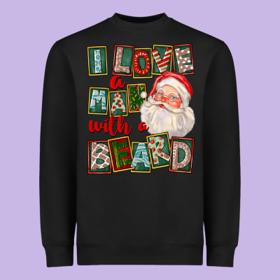 I Love A Man With A Beard Heavyweight Sweatshirt Designed By Fadigitalartstudio